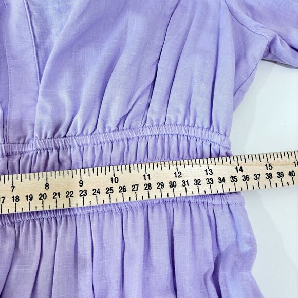 Biltmore Purple Maxi Dress sz S Linen Tiered Boho Cottagecore Romantic Pastel - Picture 14 of 14